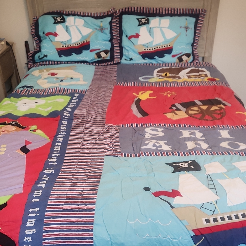 Full Size Duvet cover, Pirate Themed Bedding Set.